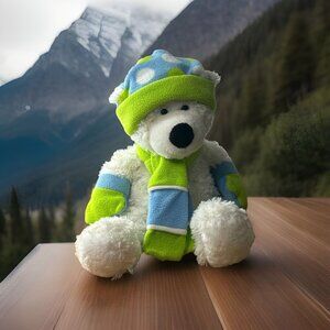 Hug Fun Soft Plush White Teddy Nicholas Bear 18” St Jude Hospital Stuffed animal